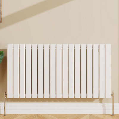 Sline Radiator Horizontal Double Panel Flat White Designer Radiator ...