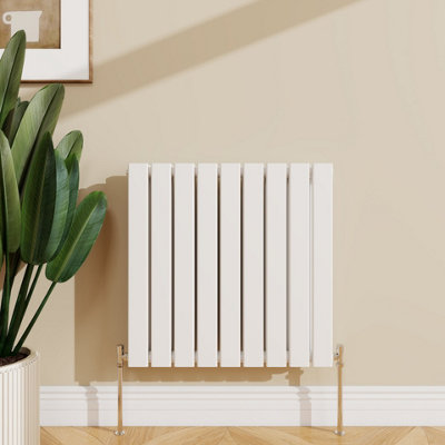 Sline Radiator Horizontal Double Panel Flat White Designer Radiator ...