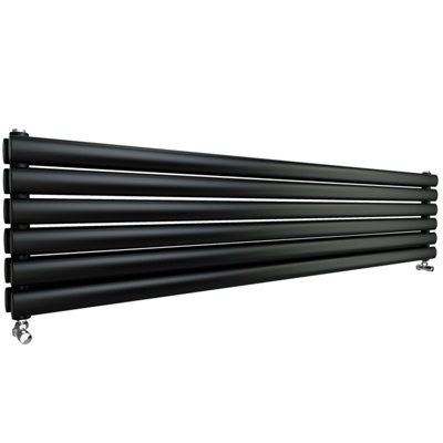 Sline Radiator Horizontal Double Panel Oval Column Black Designer ...