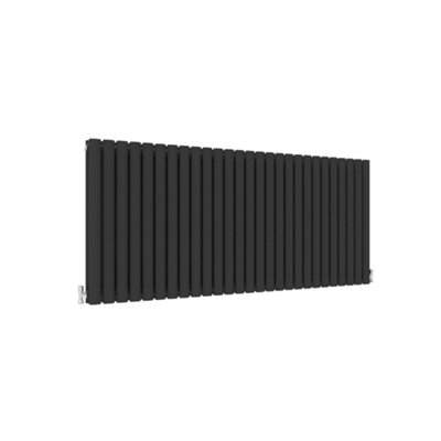 Sline Radiator Horizontal Double Panel Oval Column Black Designer ...