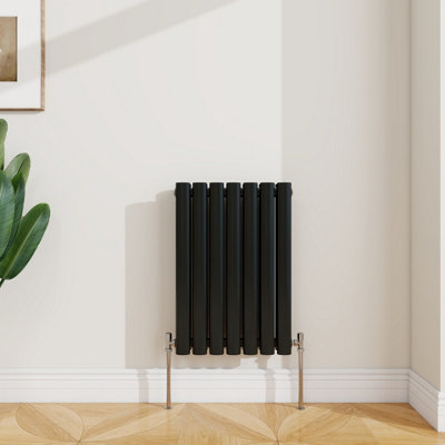 Sline Radiator Horizontal Double Panel Oval Column Black Designer ...