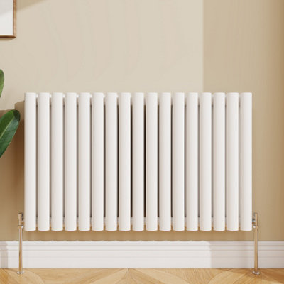 Sline Radiator Horizontal Double Panel Oval Column White Designer ...