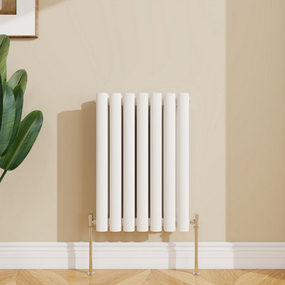 Sline Radiator Horizontal Double Panel Oval Column White Designer ...