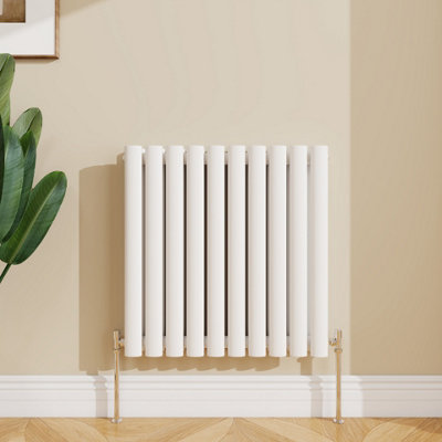 Sline Radiator Horizontal Double Panel Oval Column White Designer ...