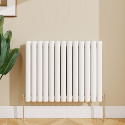 Sline Radiator Horizontal Double Panel Oval Column White Designer ...