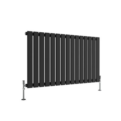 Sline Radiator Horizontal Single Panel Flat Black Designer Radiator ...