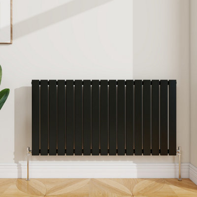 Sline Radiator Horizontal Single Panel Flat Black Designer Radiator ...