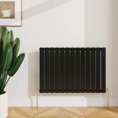 Sline Radiator Horizontal Single Panel Flat Black Designer Radiator ...