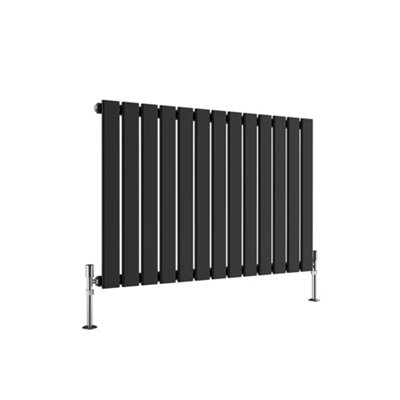 Sline Radiator Horizontal Single Panel Flat Black Designer Radiator ...