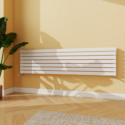 Sline Radiator Horizontal Single Panel Flat White Designer Radiator ...