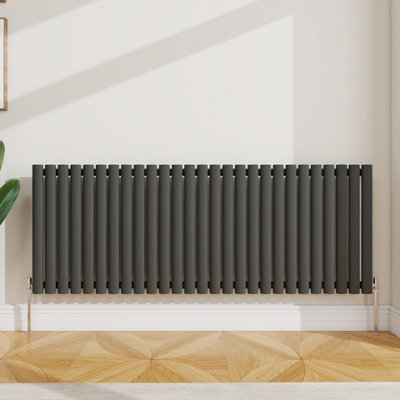 Sline Radiator Horizontal Single Panel Oval Column Anthracite Designer ...