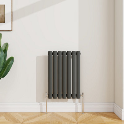Sline Radiator Horizontal Single Panel Oval Column Anthracite Designer ...