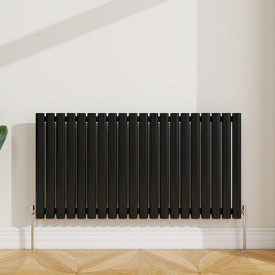 Sline Radiator Horizontal Single Panel Oval Column Black Designer ...
