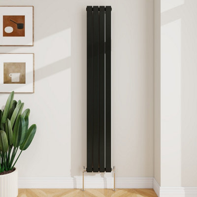 Sline Radiator Vertical Double Panel Flat Black Designer Radiator ...