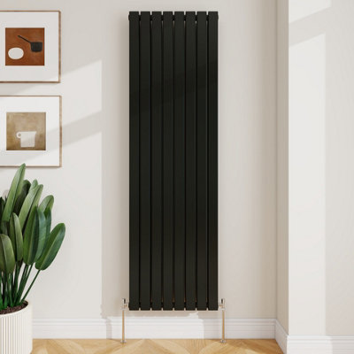 Sline Radiator Vertical Double Panel Flat Black Designer Radiator ...