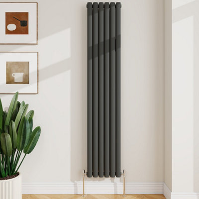 Sline Radiator Vertical Double Panel Oval Column Anthracite Designer ...