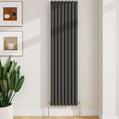 Sline Radiator Vertical Double Panel Oval Column Anthracite Designer ...