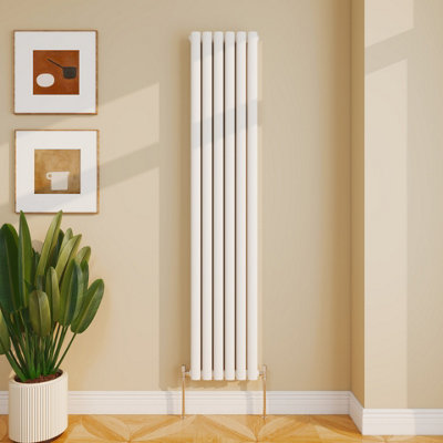 Sline Radiator Vertical Double Panel Oval Column White Designer ...