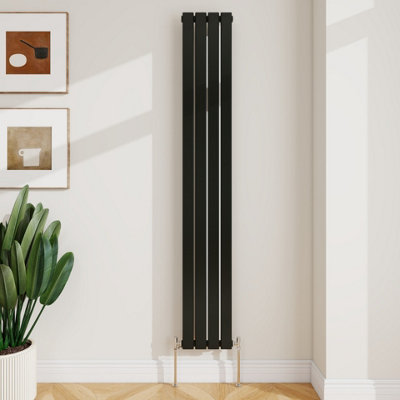 Sline Radiator Vertical Single Panel Flat Black Designer Radiator ...