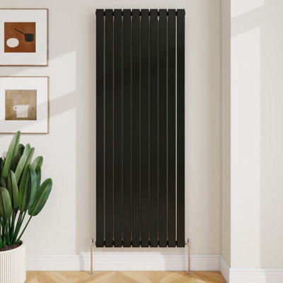 Sline Radiator Vertical Single Panel Flat Black Designer Radiator ...