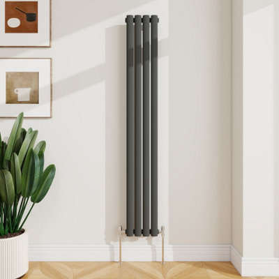 Sline Radiator Vertical Single Panel Oval Column Anthracite Designer ...