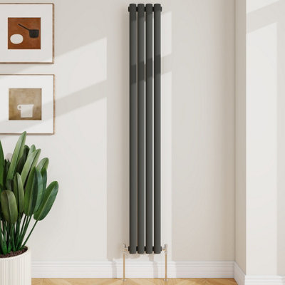 Sline Radiator Vertical Single Panel Oval Column Anthracite Designer ...