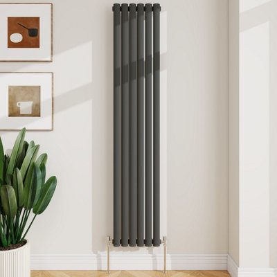 Sline Radiator Vertical Single Panel Oval Column Anthracite Designer ...