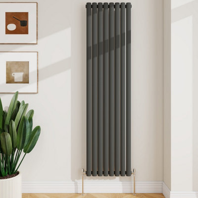 Sline Radiator Vertical Single Panel Oval Column Anthracite Designer ...