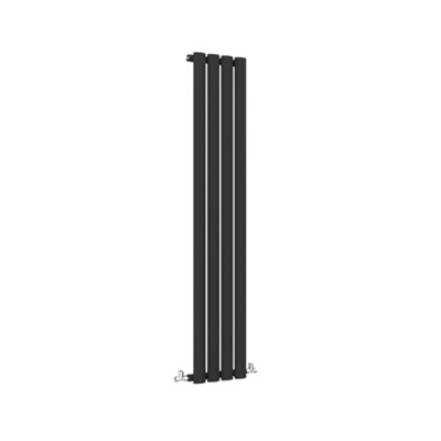 Sline Radiator Vertical Single Panel Oval Column Black Designer ...