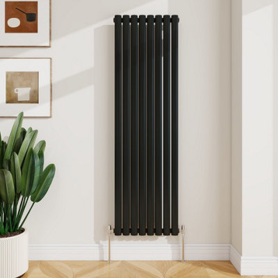 Sline Radiator Vertical Single Panel Oval Column Black Designer ...