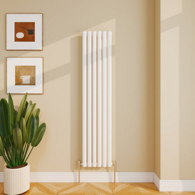 Sline Radiator Vertical Single Panel Oval Column White Designer ...