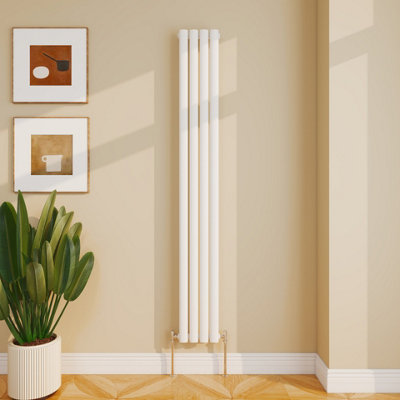 Sline Radiator Vertical Single Panel Oval Column White Designer ...