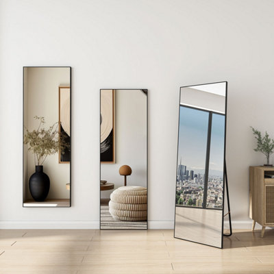 SLINE Rectangle Full Length Mirror,1500x500mm,Free Standing Mirror Full Body with Aluminum Alloy Frame