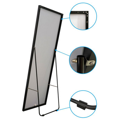 SLINE Rectangle Full Length Mirror,1500x500mm,Free Standing Mirror Full Body with Aluminum Alloy Frame