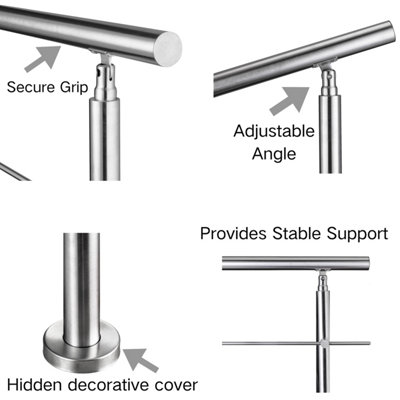 SLINE Stair Handrail Kit,Balustrade, Stainless Steel Banister for Steps ...