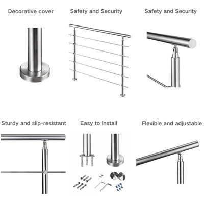 SLINE Stair Handrail Kit,Balustrade, Stainless Steel Banister for Steps ...