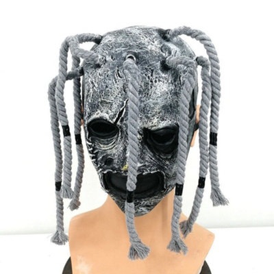 Slipknot Corey Taylor Latex Mask with Dreadlocks Halloween Cosplay Prop