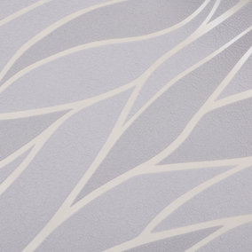 Sliver Leaft Effect Grey Patterned Wallpaper PVC Wallpaper Roll 5m²