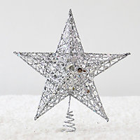 Sliver Lighted Up Christmas Tree Topper Star Christmas Decoration Xmas Ornament