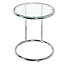 Sliver Round Tempered Glass Side Table with Metal Base Dia 45cm x H 49cm