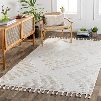 Buy SLOAN Berber Global High Pile Ivory Area Rug 200 x 275 cm at B&Q