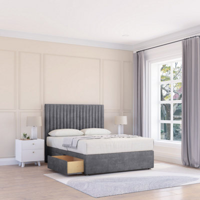 Sloomy 4FT Manhattan Coniston Armour Memory Foam Bed Set With 4 Drawers, Mattress & 26" Headboard - Small Double