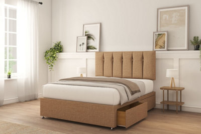 Sloomy Highbury Latte Dumfries Divan Bed With Mattress 2 Drawers Foot ...