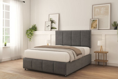 Sloomy Lisbon Graphite Tweed Divan Bed With Mattress No Drawers 26 ...