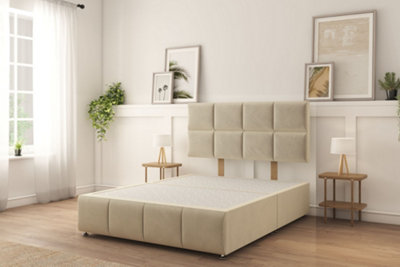 Sloomy Montana Mink Plush Divan Bed With Mattress 4 Drawers With 54 ...