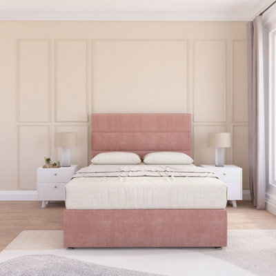 Sloomy Texas Pink Plush 4FT Memory Foam Bed Set With 2 Drawers ...