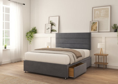 Sloomy Texas Steel Plush Divan Bed Base 2 Drawers Same Side With 26 ...