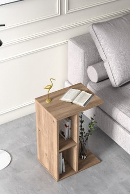 Slot C-Shaped Side Table with Storage Shelf, 40 x 30 x 59 cm 3 Tier ...