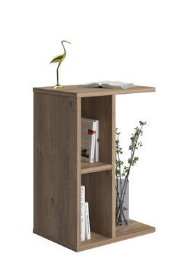 Slot C-Shaped Side Table with Storage Shelf, 40 x 30 x 59 cm 3 Tier ...