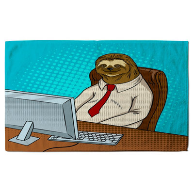 Sloth animal office worker pop art retro (Bath Towel) / Default Title Price Comparisons | Compare The Build